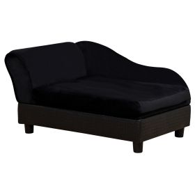 Pet Sofa Bed Couch with Storage, Pet Sofa for Cats and Small Dogs, Black