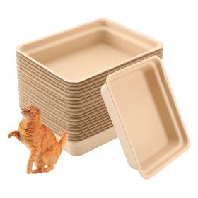Twlead Disposable Cat Litter Box(15 Pack Of Trays)(Suitable for Cat Hamster Guinea Pig Mice Rabbit)Eco Friendly 100% Recycled Paper Trays(Shipment Fro