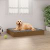 Dog Bed Honey Brown Solid Pine Wood 28.1 x 21.3 x 3.5 in Dog Bed