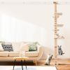 9' Adjustable Height Floor-to-Ceiling Cat Tree, Multi-Level Cat Vertical Cat Condo