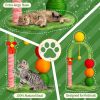 29in Cat Tree Tower with Sisal Scratcher Balls, Cute Holiday Scratching Post with Danging Ball for Indoor Cats