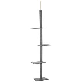 Floor-to-Ceiling Cat Tree Cat Climbing Tower with Sisal-Covered Scratching Posts Natural Cat Tree Activity Center for kittens Cat tower furniture, Gr