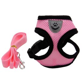 Fashionable High-end Multi-color Dog Harness (Option: Pink-L)