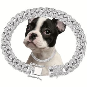 Shiny Diamond Safety Metal Necklace (Option: Silver-XL)
