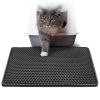 Cat Litter Mat, Kitty Litter Trapping Mat, Double Layer Mats with MiLi Shape Scratching design, Urine Waterproof, Easy Clean