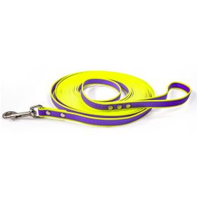 Durable material New style two-color training rope Tangle-free Soft on pet 4.92FT Obedience training Daily walk training Park training  Evening/early (Color: Purple-yellow, size: 3M)