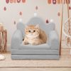 Tiara-Shaped Convertible Dog Bed And Sofa - 22.8"×18.8"×15.7" - 2-in-1 Luxurious Pet Bed With Plush Cushion And Machine-Washable Cover