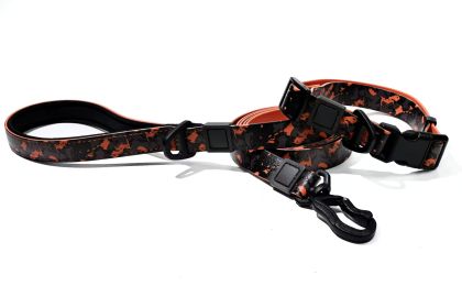 UV Printing Camouflage Embossed Pet Leash Set Is A Perfect Combination Of Style And Functionality Specially Designed For Pets' Outdoor Activities. Eve (Option: Red-25mm)